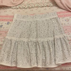 Queen of sparkles white rhinestone skirt